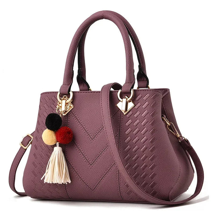 Women’s Large Capacity Boston Handbag – PU Leather Shoulder & Crossbody Tote Bag SF