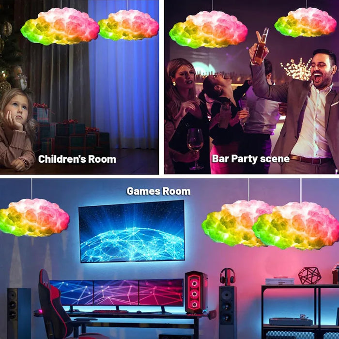 DIY USB LED Strip Lights – Bluetooth App & Remote Control Cloud Lamp - Samanta Factory