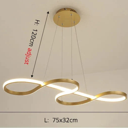 Modern LED Pendant Light – Iron Finish with Remote Dimming - Samanta Factory