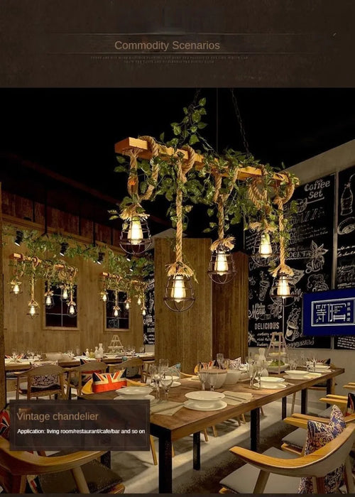 Wrought Iron Chandelier – Multi-Head Vintage Pendant Light for Restaurants & Hotels - Samanta Factory