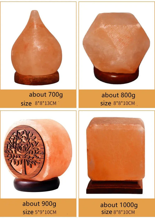 Himalayan Salt Lamp – Color-Changing LED with USB & Natural Air Purification