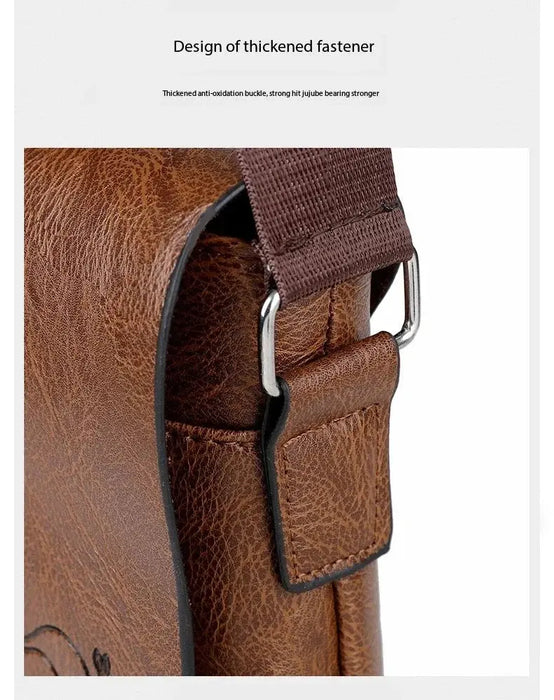 Men’s Business Satchel Bag – Slim PU Leather Shoulder Bag SF