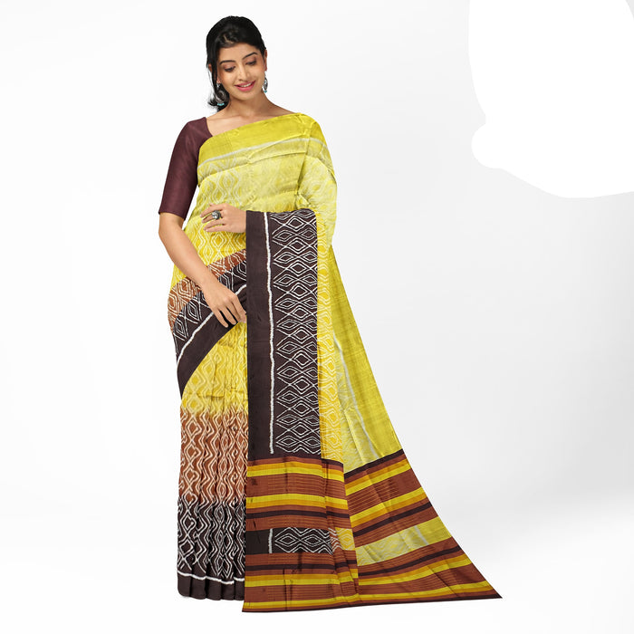 Khandua Silk Saree – Handwoven Bandha Ikat with Nature-Inspired Motifs