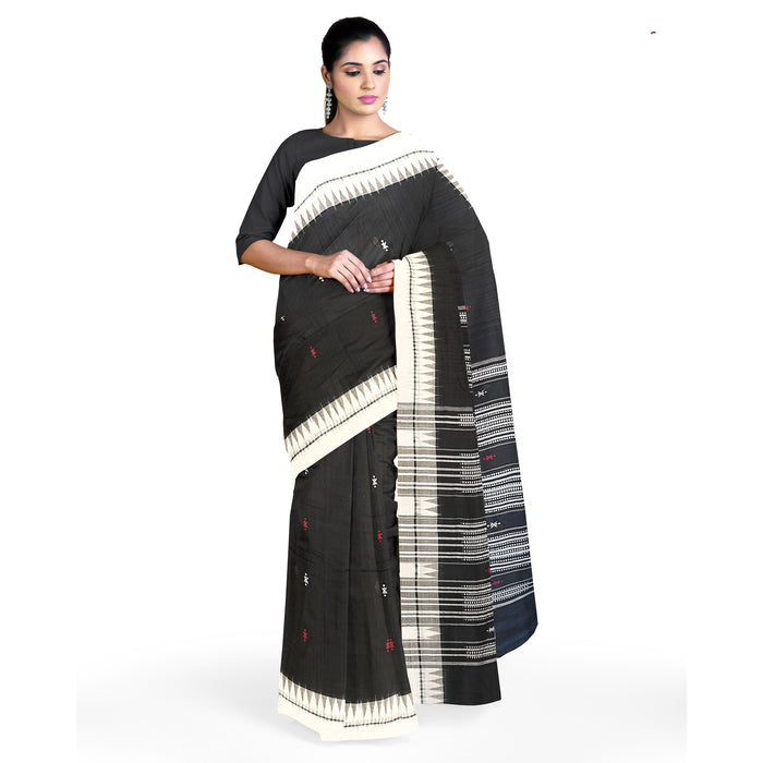 Kotpad Saree – Handwoven Organic Cotton & Tussar Silk with Tribal Motifs