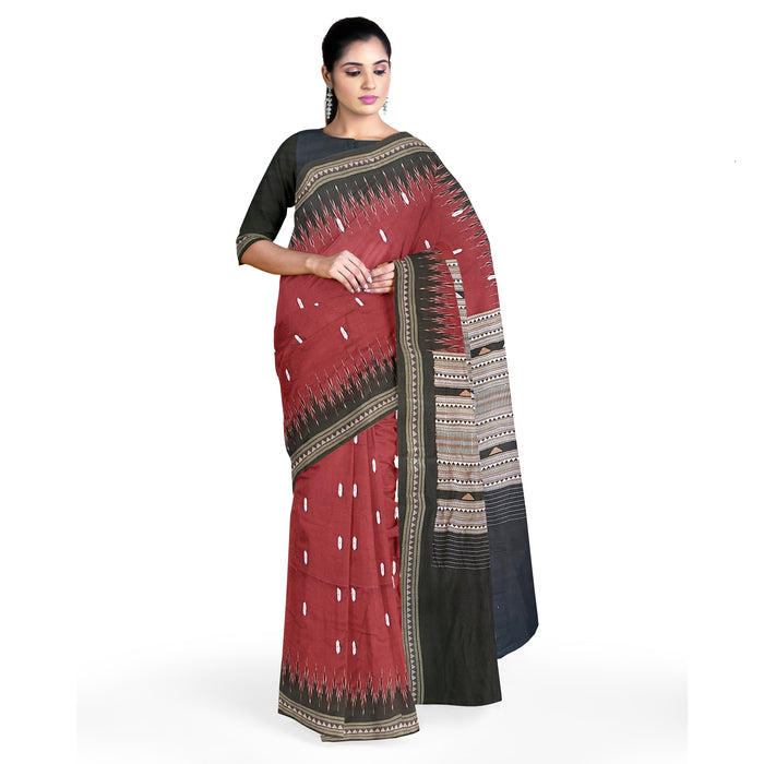 Khandua Cotton Saree – Handwoven Ikat with Traditional design