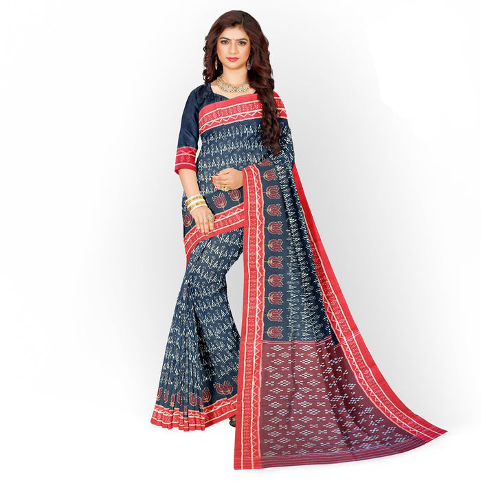 Khandua Cotton Saree – Handwoven Ikat with Traditional Odia Motifs