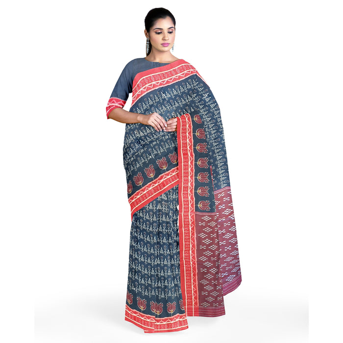 Khandua Cotton Saree – Handwoven Ikat with Traditional Odia Motifs