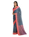 Handwoven Khandua Cotton Saree with Ikat patterns, geometric and nature-inspired motifs, and matching blouse piece