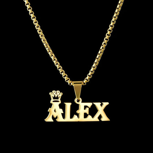 Custom Name Crown Necklace- Trendy Crown Name Necklace in Gold, Silver & Rose Gold SF