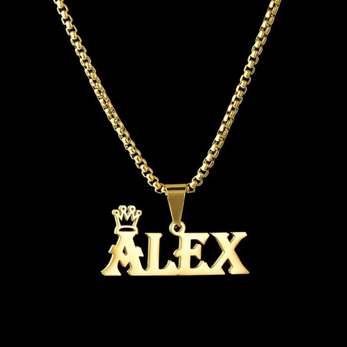 Custom Name Crown Necklace- Trendy Crown Name Necklace in Gold, Silver & Rose Gold SF