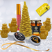 Deluxe holiday gift hamper with beeswax candles, skincare, snowmen candles and blossom honey