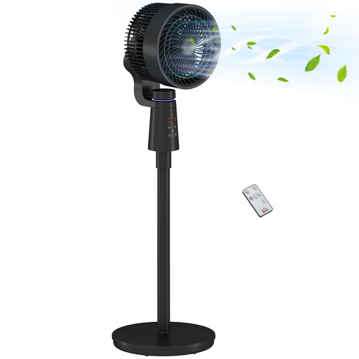 Pedestal Air Circulation Fan with Remote, Oscillation, and Timer

