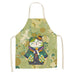 Japanese Lucky Cat Waterproof Apron in Cotton Linen for Adults and Children