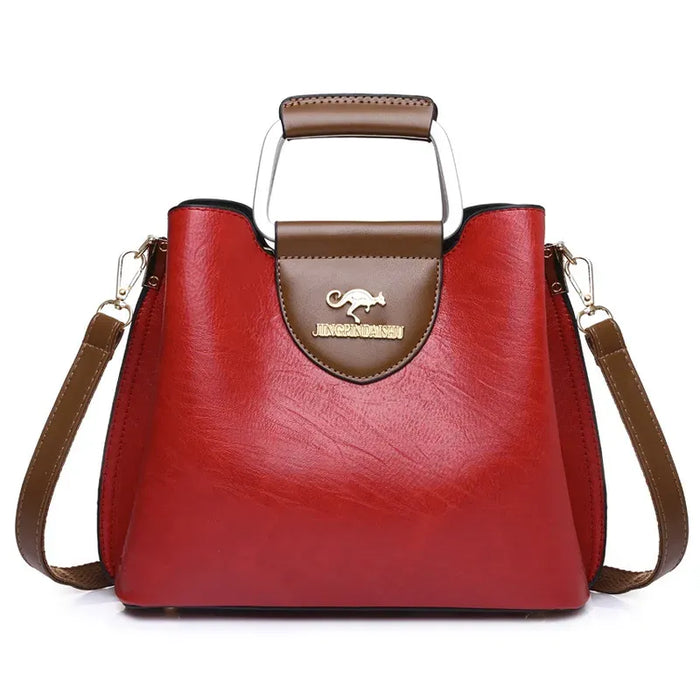 PU Soft Leather Tote Bag – Genuine Cow Leather with Large Capacity