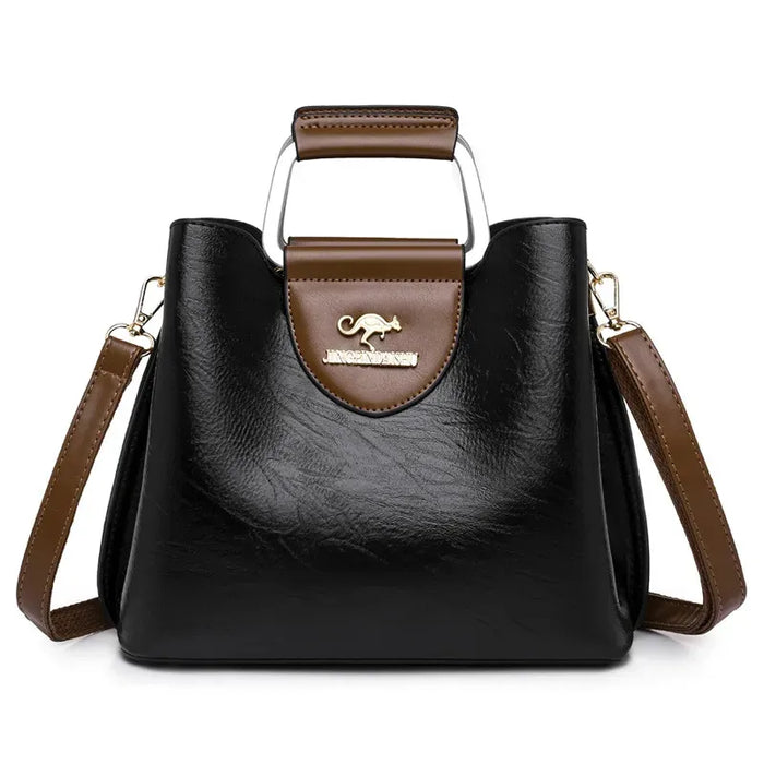 PU Soft Leather Tote Bag – Genuine Cow Leather with Large Capacity