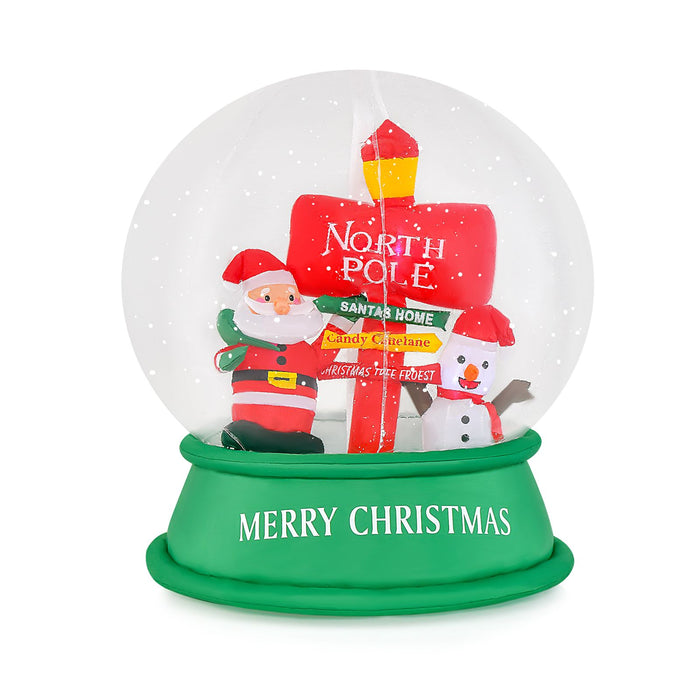 126 Cm Christmas Light up Crystal Ball Santa Snow Globe