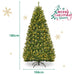 6 FT Pre-Lit Artificial Christmas Tree with 350 Warm White and Multicolored LED Lights