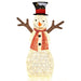 Pre-lit Christmas snowman with 80 warm LED bulbs, waterproof tinsel, and rustproof steel frame