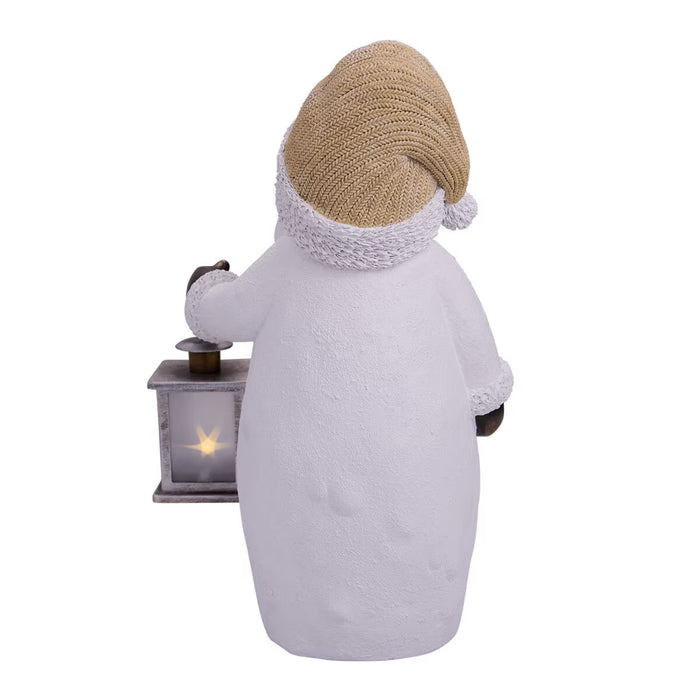 15 Inch (38Cm) Christmas Woodchip Figures with LED Lanterns