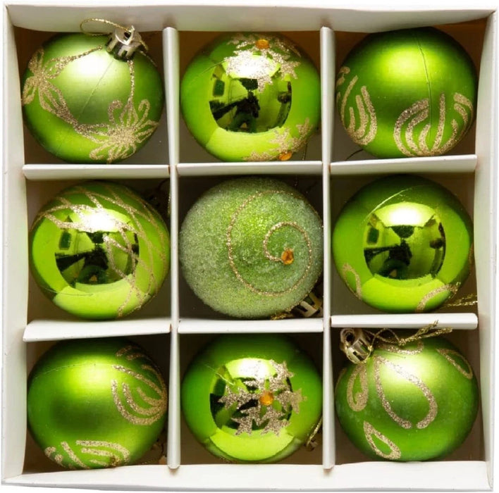 Christmas Baubles 9 X 6Cm Glitter Luxury Premium Tree Decorations Xmas Decor