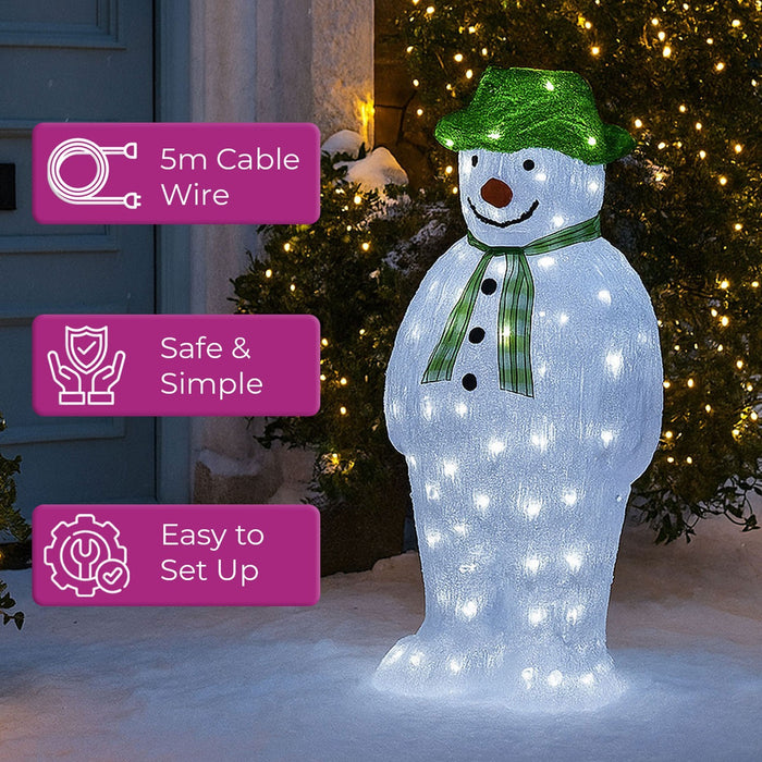 Neo Snowman Snow Dog LED Light up Acrylic Christmas Festive Decoration Outdoor