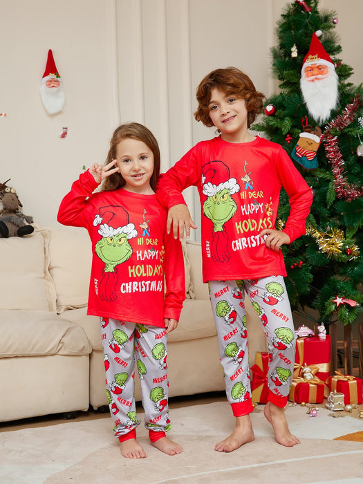 Christmas Family Matching Pyjamas Adults Kids Funny Grinch Nightwear Pajamas Pjs