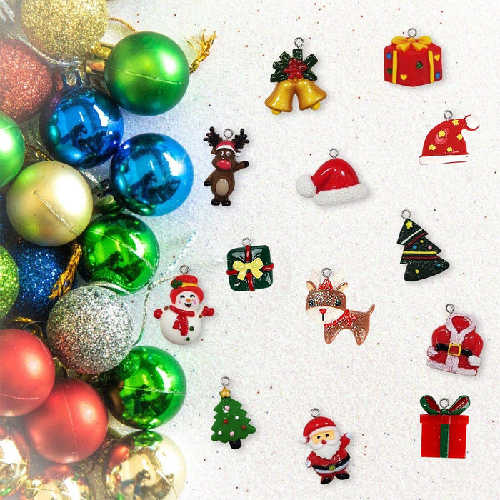 30 Pack Mini Resin Christmas Ornaments Xmas Tree Hanging Decoration Figurines