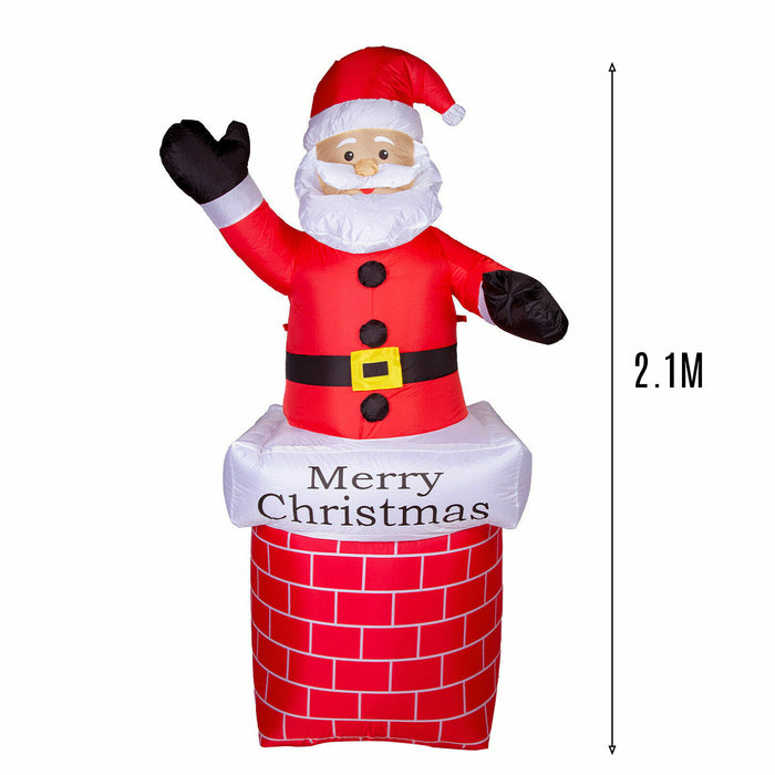 7Ft Inflatable Christmas Santa Claus Xmas Decoration LED Lights Holiday Blow Up