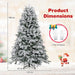 180 Cm Artificial Christmas Tree Pre-Lit Hinged Xmas Tree with 270 Warm White LED Lights