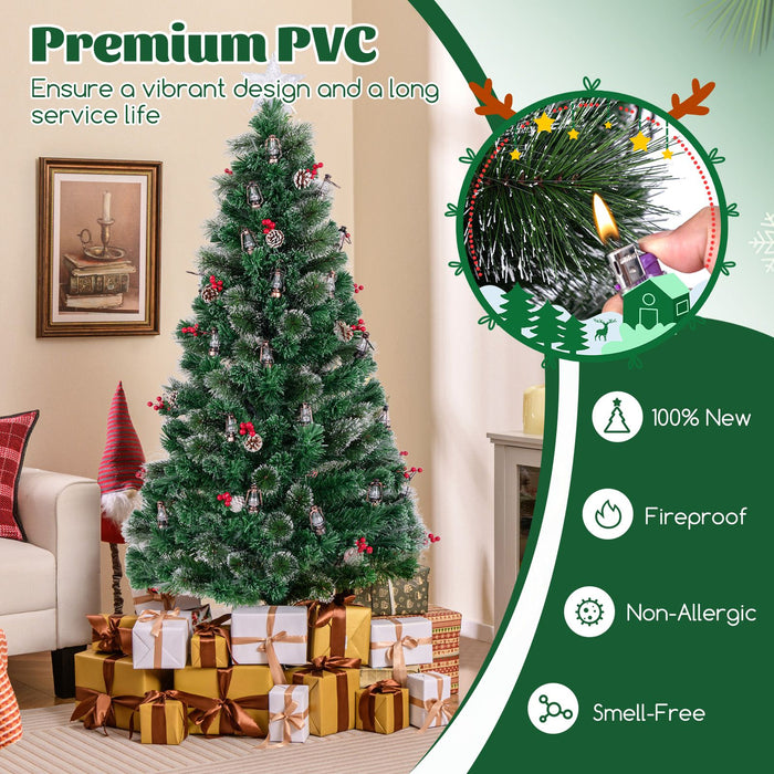150/180CM Artificial Christmas Tree with 8 Lighting Modes and Optical Fibers