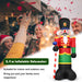 2.4M Inflatable Christmas Nutcracker Soldier with 3 LED Lights and Candy Scepter