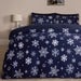 Snowflake Teddy Fleece Duvet Cover Bedding Set Winter Christmas Quilt Bed Soft