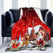 Merry Christmas Soft Blanket Fleece Sofa Bed Faux Fur Throws Single Double Size