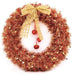 40Cm Large Christmas Tinsel Wreath with Bell Wall Hanging Window Xmas Decoration