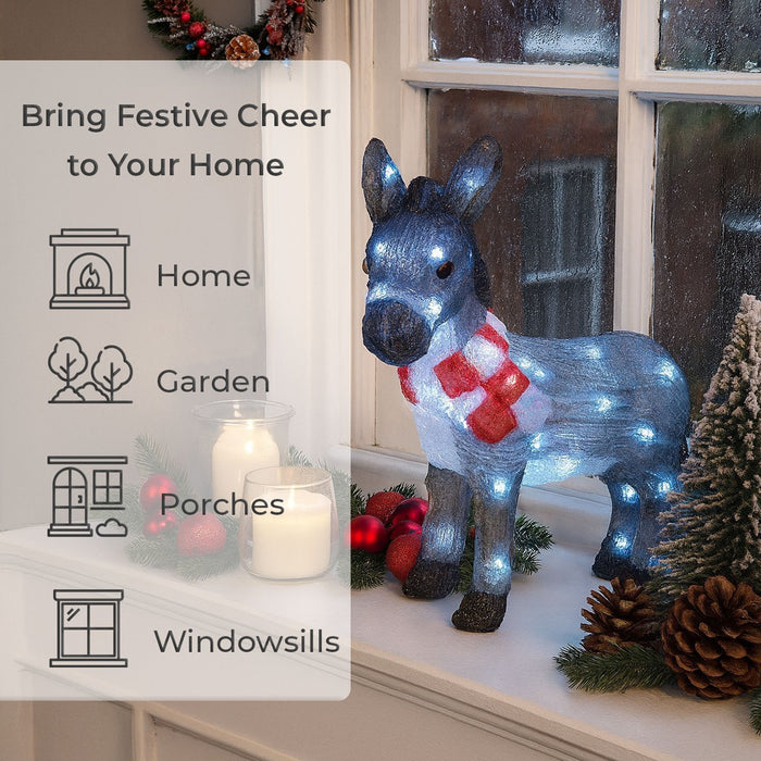 Neo 34 Cm Christmas Light 30 Cool White LED Acrylic Donkey