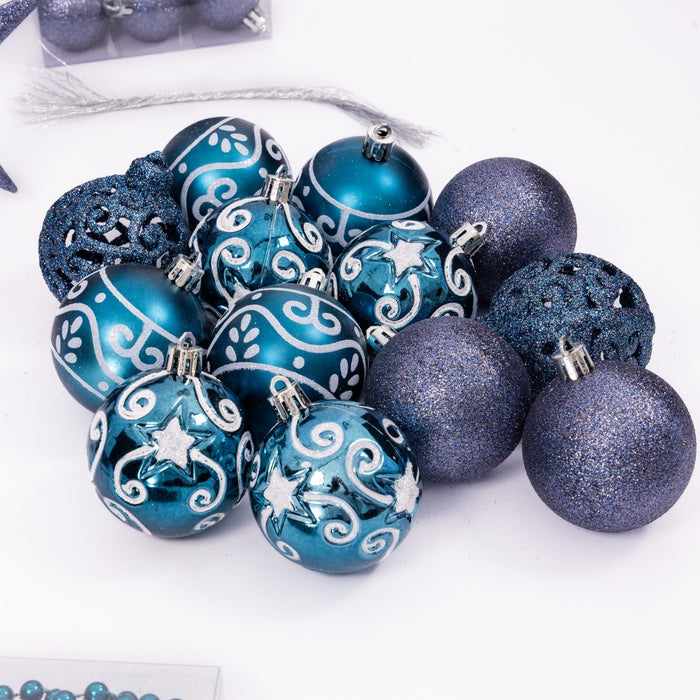 100 Christmas Baubles Tree Hanging Balls Xmas Party Beads Ornament Mixed Sizes