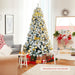 180/240 Cm Snow Flocked Artificial Christmas Tree with 600/1010 Tips