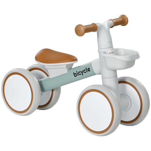 "Green and White Toddler Balance Bike with Adjustable Seat – First Bike for 1-3 Year Olds"