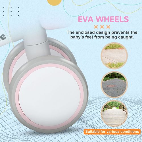 AIYAPLAY Kids Balance Bike for 1-3 Years Old with Adjustable Seat, Pink - Samanta Factory