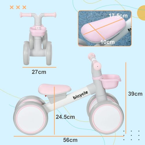 AIYAPLAY Kids Balance Bike for 1-3 Years Old with Adjustable Seat, Pink - Samanta Factory