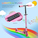 Scooter for Kids Ages 3-7 W/ Lights Music Adjustable Height Folding Frame - Pink - Samanta Factory