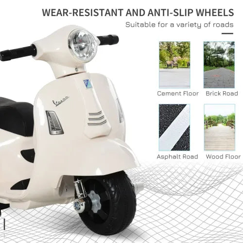 Vespa Licensed Kids Ride On Motorcycle 6V Battery Powered Electric Toys - Samanta Factory