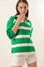 Striped Green Sweater - Samanta Factory