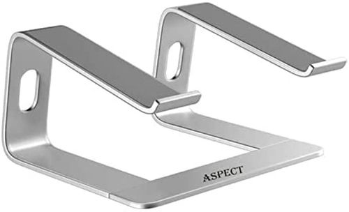 Aspect Metal Desktop Laptop Stand Compatible with All MacBook and Laptops Size Range 10 to 15.6 Inches (SLIVER) - Samanta Factory