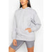 Oversized grey unisex hoodie for lounging and layering – pullover with roomy hood