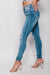 Light Wash Ripped Skinny Jeans - Samanta Factory