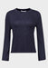 Navy marl bell-sleeve crop top