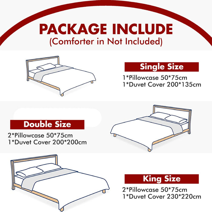 Xmas Duvet Quilt Cover Pillowcase Soft Reversible Printed Bedding Set All Size