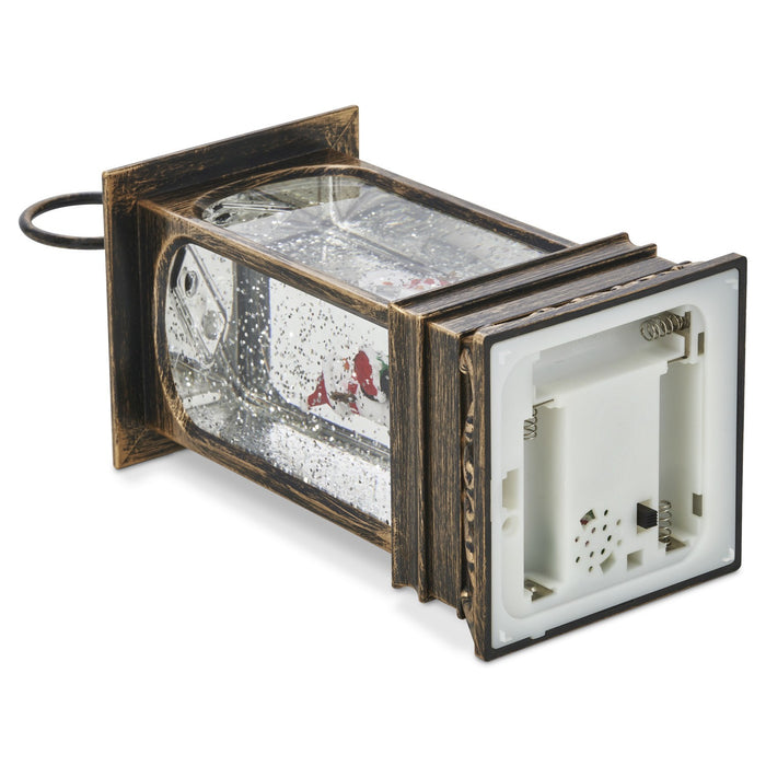 Large Christmas Water Spinner Snow Globe Snowman Tree Rustic Decorations Figures