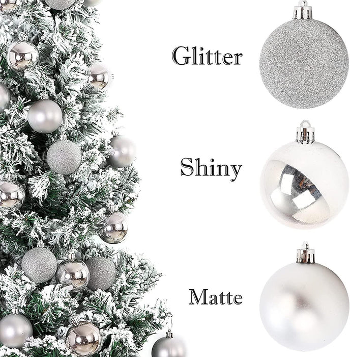 Christmas Baubles Hanging Decoration Shiny Glitter Balls Xmas Tree Ornament 50Mm